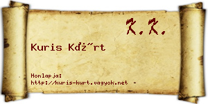 Kuris Kürt névjegykártya